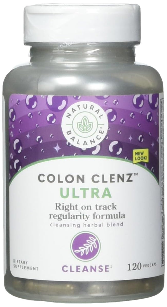Natural Balance Ultra Colon Clenz, botella visible, apoyo digestivo suave para uso diario.