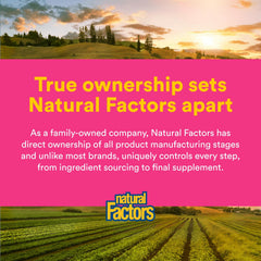 Natural Factors bote sobre mesa de cocina resaltando uso diario y conveniencia