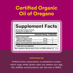 Natural Factors aceite de orégano diluido en vaso, uso práctico diario