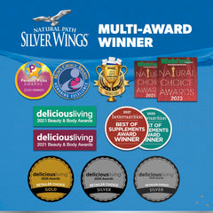 Natural Path Silver Wings comparación de tamaño del frasco que destaca su formato compacto