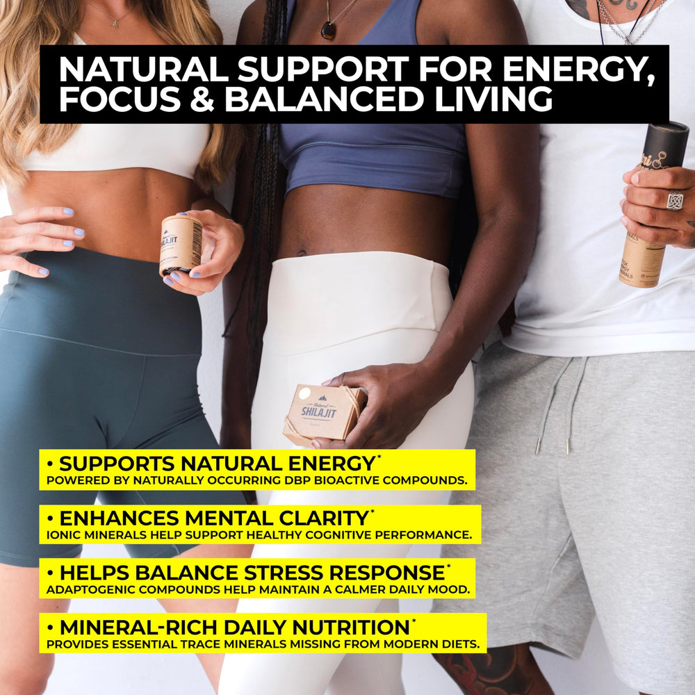NATURAL SHILAJIT botella abierta con tabletas para almacenamiento seguro