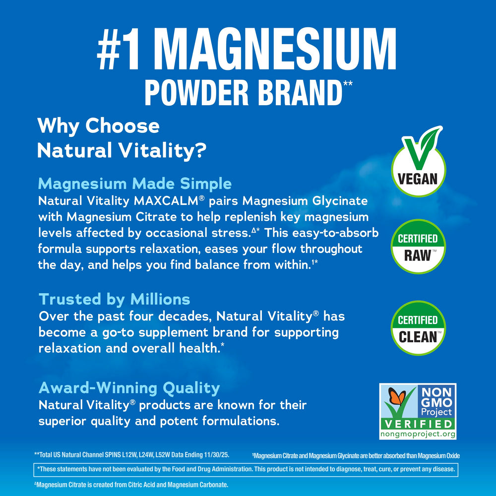 Natural Vitality envase junto a regla para comparar tamaño práctico