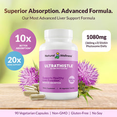 Natural Wellness extracto UltraThistle textura en polvo enfatizando concentración