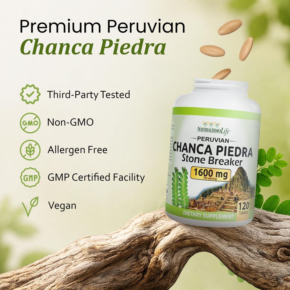 NaturalisimoLife etiqueta con información de 1600 mg por porción y certificaciones