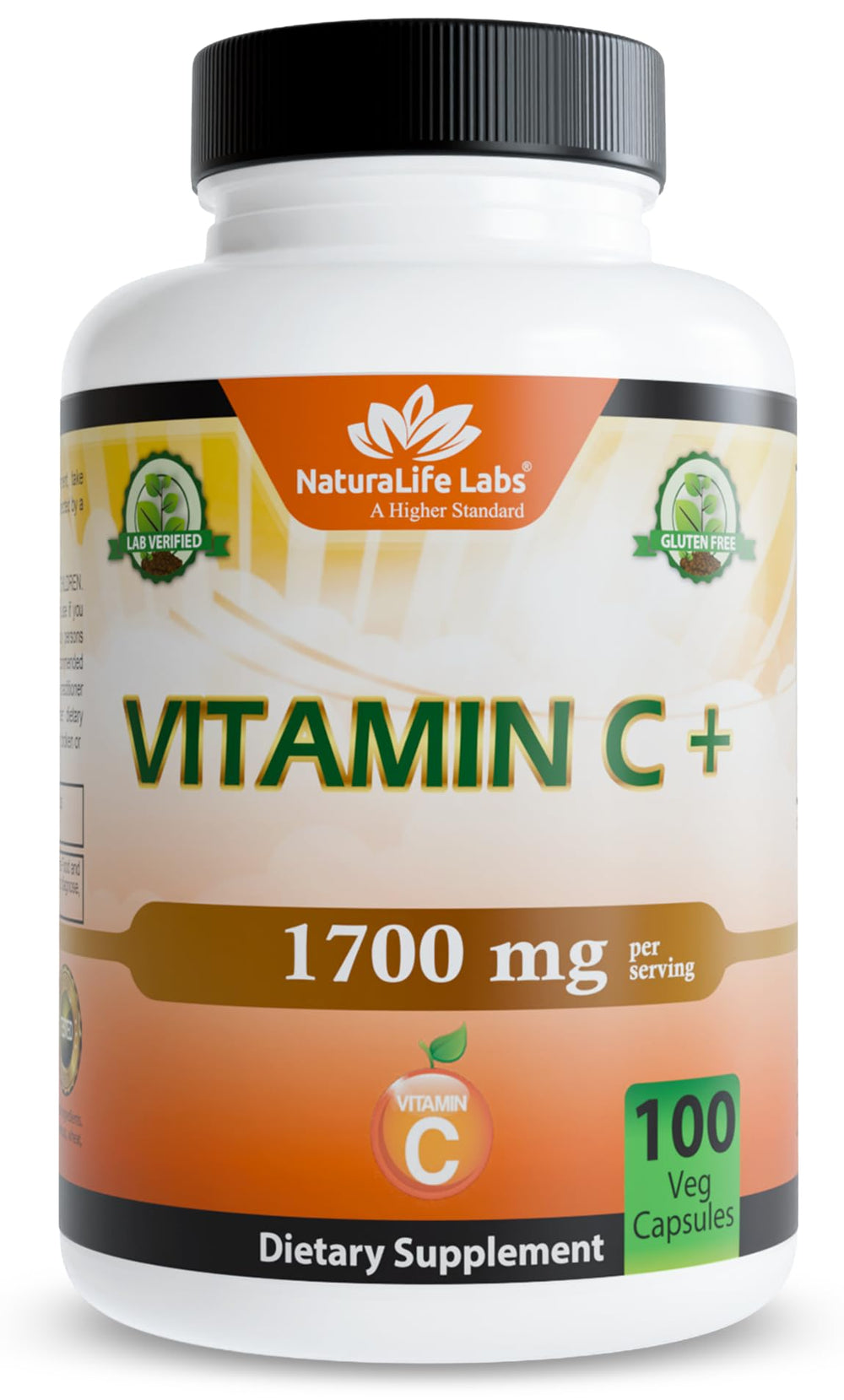 Naturallife Labs Vitamina C con D3, Zinc, Sauco y Jengibre en cápsulas vegetales para uso diario.