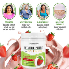 Licuadora mezclando NaturalSlim con fruta para un smoothie nutritivo