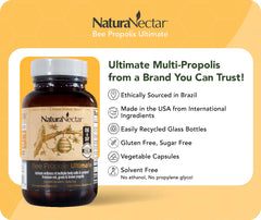 NaturaNectar Brazilian red-green-brown propolis blend with polyphenols for everyday vitality.