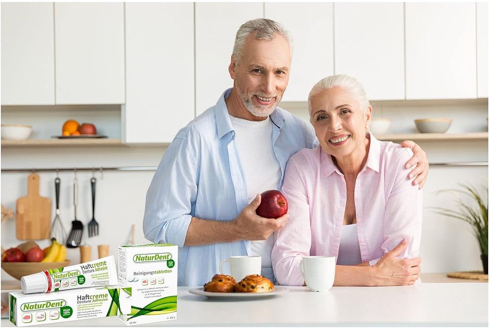 NaturDent tubo 40 g junto a una regla para comparar tamaño