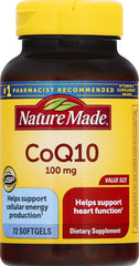 Nature Made CoQ10 100 mg, cápsulas suaves para energía celular diaria.