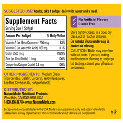 Nature Made representación de ingredientes y vitaminas que respaldan la formulación