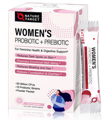 NATURE TARGET frente del empaque mostrando ingredientes y beneficio de equilibrio