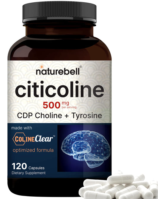 NatureBell Citicolina: botella de 500 mg para enfoque diario y claridad mental