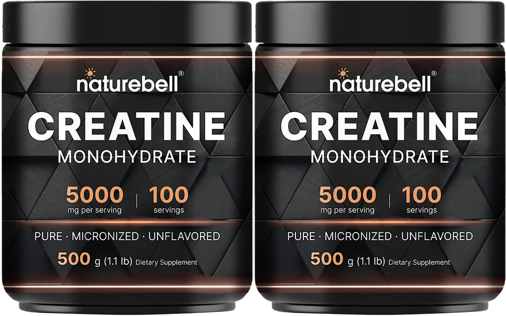 NatureBell creatina monohidrato en polvo 500 g, presentación clara para entrenamientos constantes.