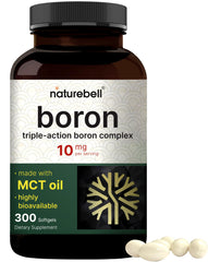 NatureBell frasco frontal de Boron 10 mg mostrando etiqueta clara y duración
