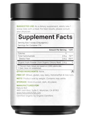 NatureBell inulina orgánica para viajes: polvo ligero y práctico.