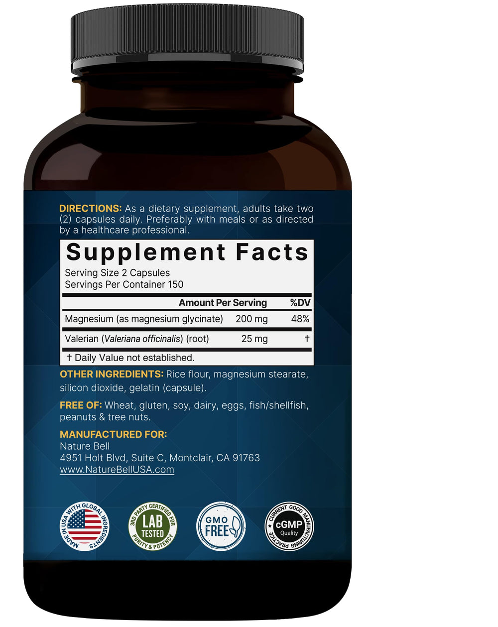 NatureBell Magnesio Glicinato sin gluten: suplemento confiable para alérgenos