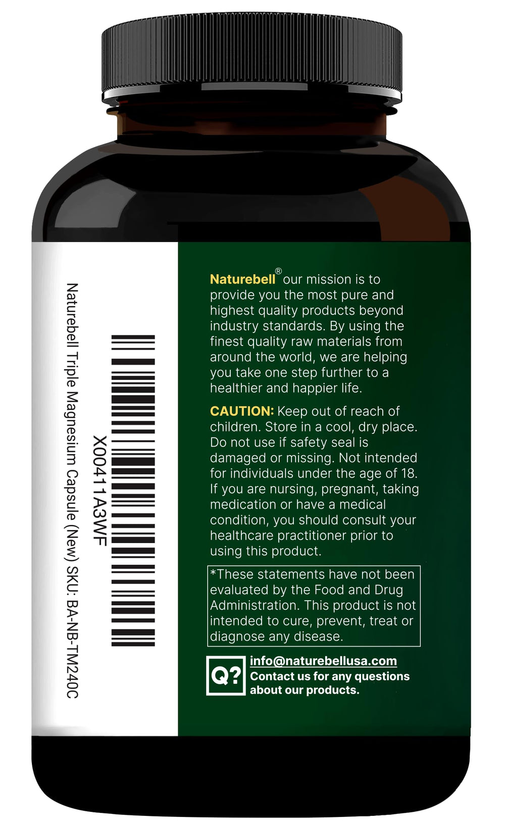 NatureBell Magnesium Complex 1000mg envase reciclable: opción sostenible.
