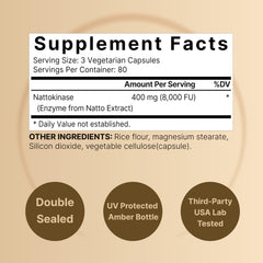 NatureBell Nattokinase - cápsulas vegetarianas: fórmula apta para veganos.
