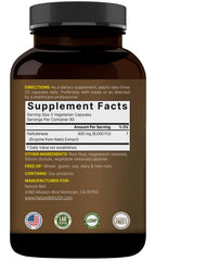 NatureBell Nattokinase - etiqueta libre de alérgenos: sin lácteos, gluten ni pescado.