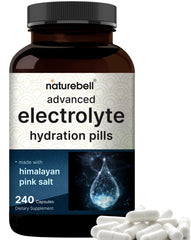 NatureBell pastillas electrolitos avanzadas, botella frontal, hidratación fácil durante entrenamientos y actividades diarias