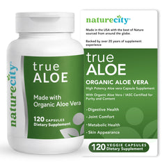 NatureCity frasco frontal mostrando 120 cápsulas y claridad de un ingrediente