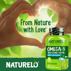 NATURELO etiqueta nutricional legible con detalles de omega-3, transparencia