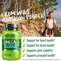 NATURELO ilustración del origen en Alaska y proceso de purificación para mayor confianza
