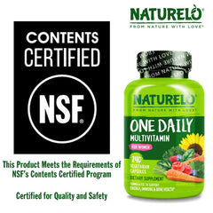 NATURELO etiqueta con lista de vitaminas activas y beneficios visibles