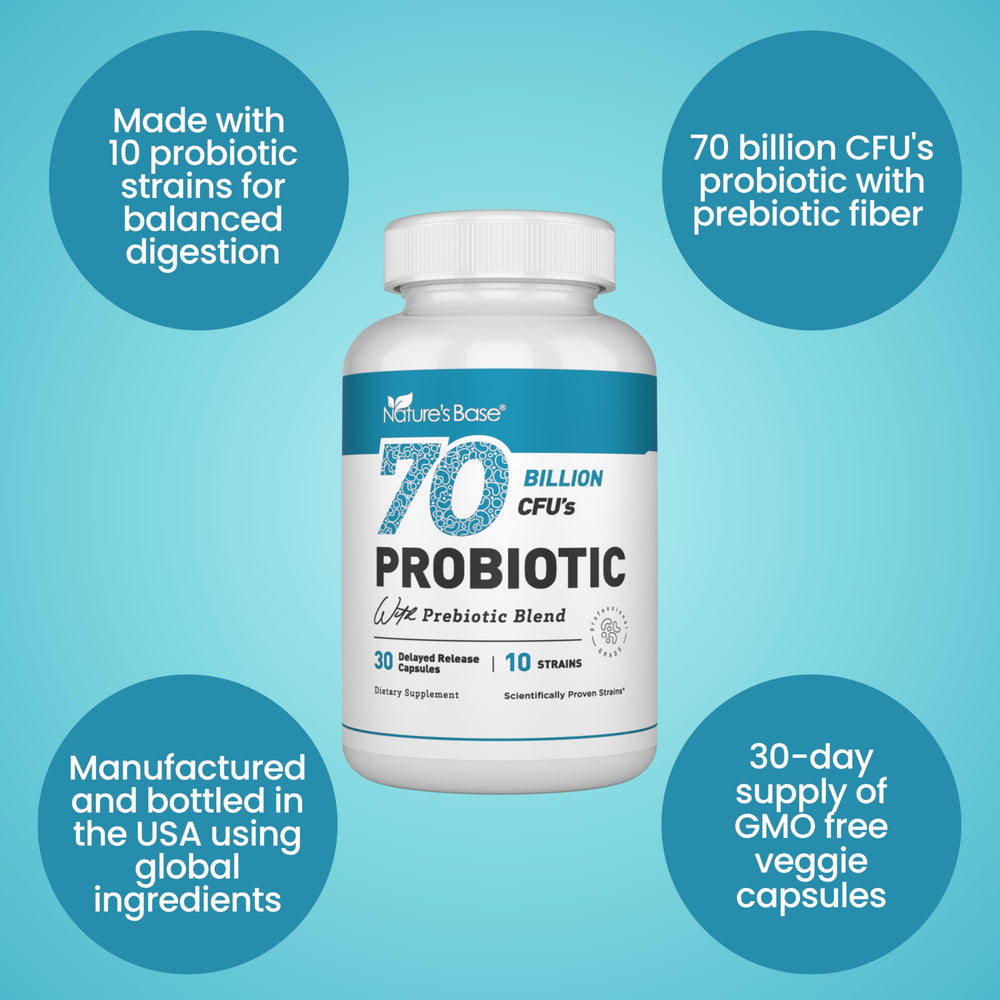 Nature's Base etiqueta con lista de ingredientes destacando las 10 cepas y FOS