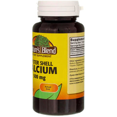Nature's Blend oyster shell calcium tablets unflavored and easy to swallow.