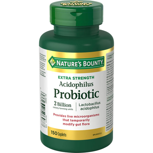 Nature's Bounty envase frontal mostrando 150 tabletas masticables y beneficio de conveniencia