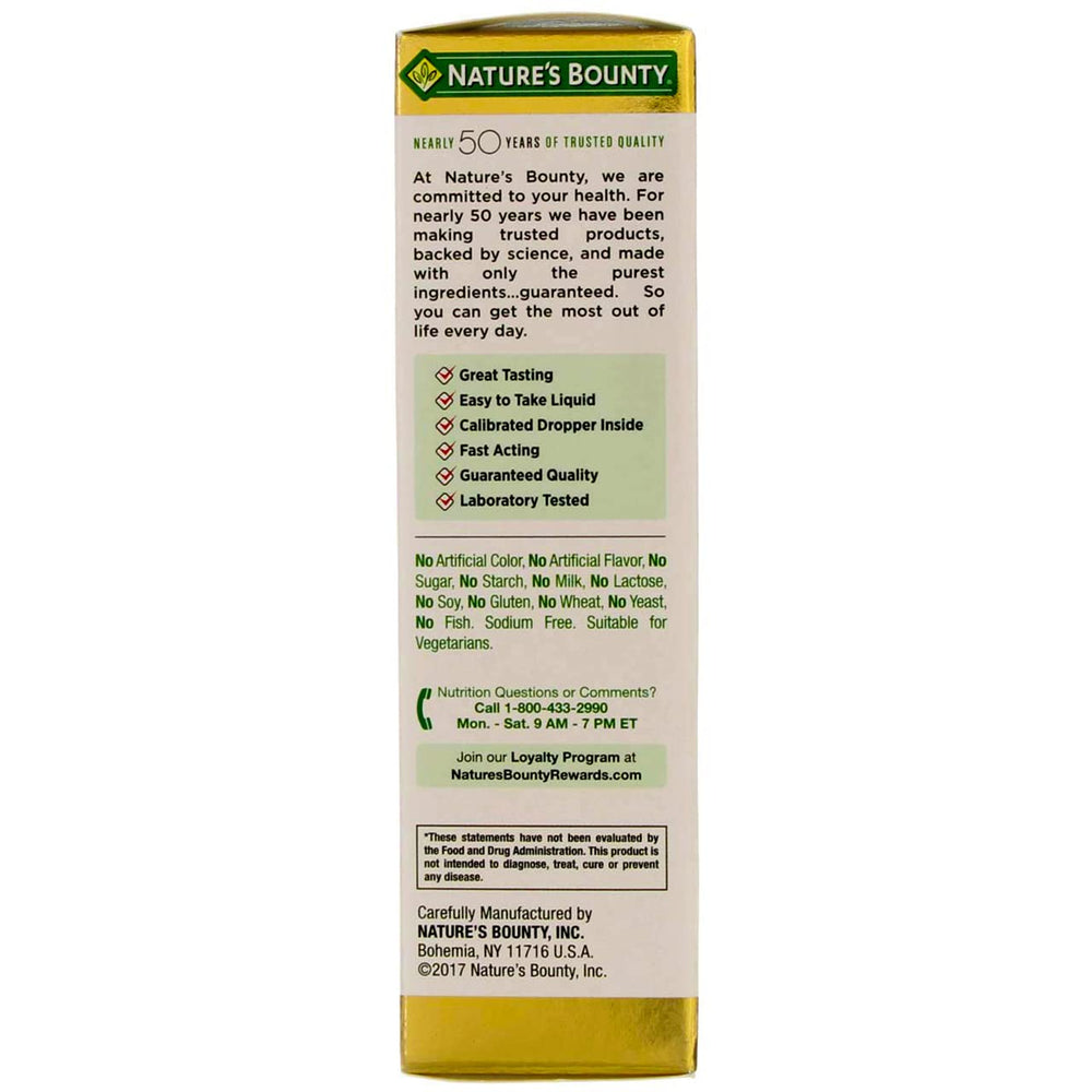 Nature's Bounty gotero dispensador que facilita la dosificación precisa