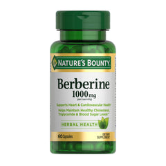 Nature's Bounty envase frontal de Berberine 1000 mg, claridad y confianza