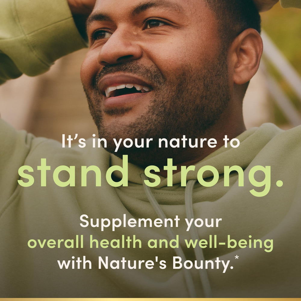 Nature's Bounty etiqueta con información nutricional clara y beneficios