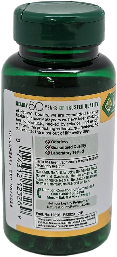 Nature's Bounty frasco abierto con softgels para ingesta cómoda y rápida