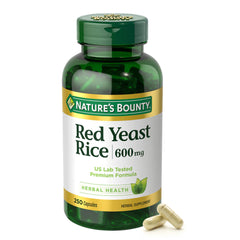 Nature's Bounty frasco delante mostrando la marca y cantidad, confianza de calidad
