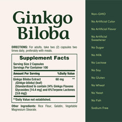 Nature's Bounty hojas de ginkgo representando origen herbal y pureza