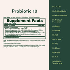 Nature's Bounty Probiotic 10 capsules in a glass ready for daily use.