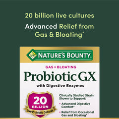 Nature's Bounty polvo y gránulos en primer plano, apoyo al equilibrio intestinal
