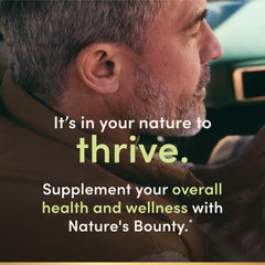 Nature's Bounty cápsulas en mesa tras comida y beneficio de uso puntual