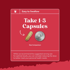 Natures Craft cápsulas en la palma de la mano para ilustrar dosis y comodidad diaria