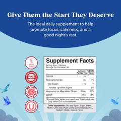 Close-up of Natures Craft Kids Magnesium Gummies raspberry flavor for gentle daily calm