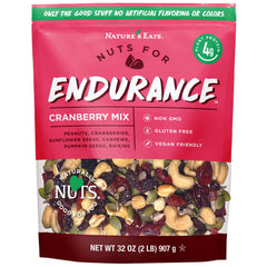 Nature's Eats frasco frontal con mezcla Endurance 32 oz, empaque claro y práctico