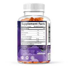 Nature's Gummies frasco abierto con 120 unidades mostrando cantidad y practicidad