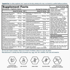 Nature's Lab multivitamínico en mano junto a vaso de agua, fácil de tomar