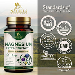Nature's Nutrition bote abierto con cápsulas listo para uso diario