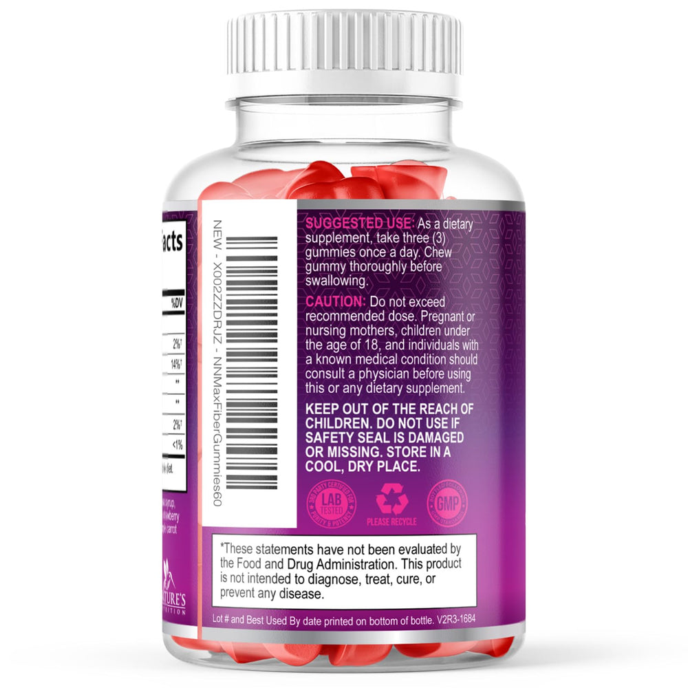 Nature's Nutrition gomita junto a una moneda para mostrar tamaño real comprensible
