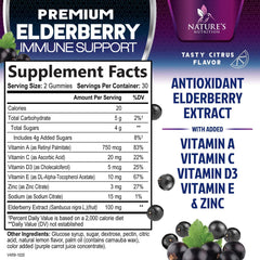 Nature's Nutrition etiqueta con ingredientes y dosis — claridad informativa