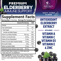 Nature's Nutrition etiqueta con ingredientes y beneficios visibles