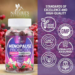 Nature's Nutrition etiqueta del envase legible con lista de ingredientes y certificaciones